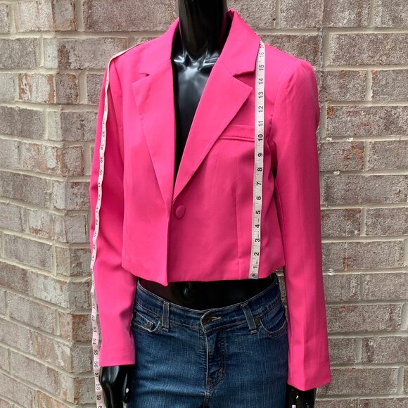 Avec Les Filles Notched Lapel Cropped Brazer Sz S NWOT - Picture 9 of 16